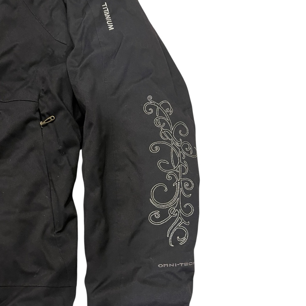 Columbia Titanium Omni-Tech Black Ski Jacket Coat Embroidered Detail Women’s - Picture 4 of 12